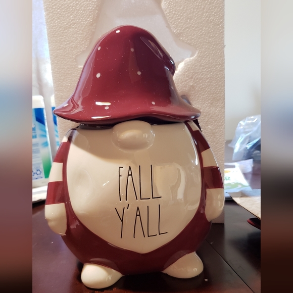 Rae Dunn Kitchen Rae Dunn Fall Yall Set Red Gnome Large With Lid
